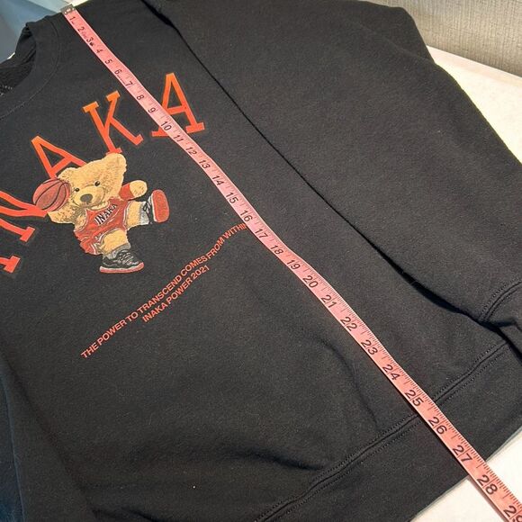 Inaka Power Teddy Bear Sweatshirt Crew Neck Sz Large *READ* Black 2021 Mens Wome - Picture 5 of 5